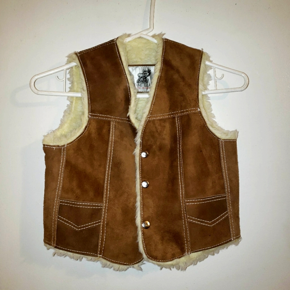 Boys genuine leather vest